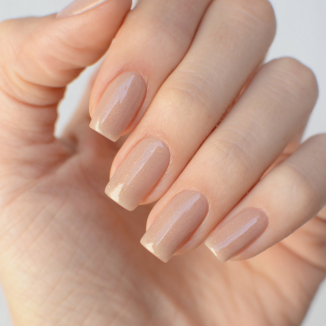 Gel Color - Rubber Base Coat - Sparkly Sand