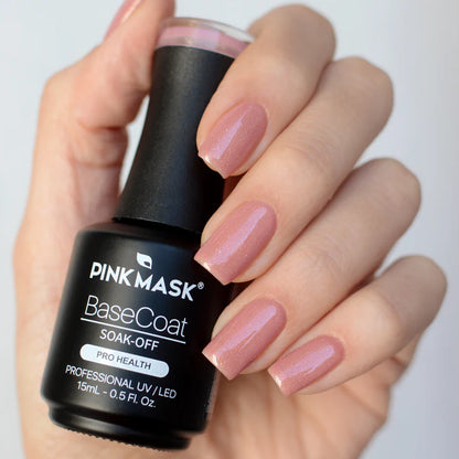 Gel Color - Rubber Base Coat - Sparkly Pink