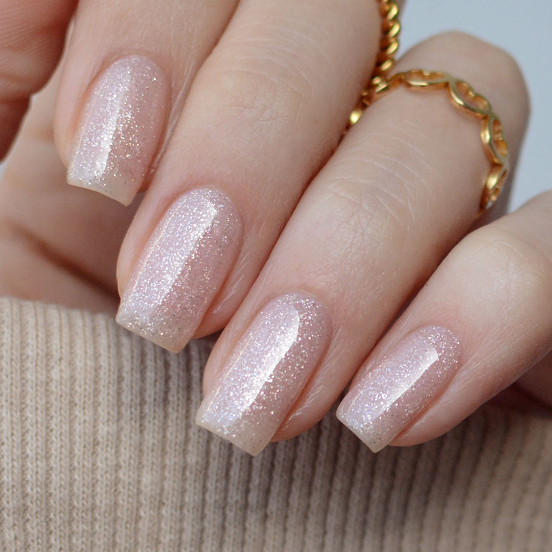 Gel Color - Rubber Base Coat - Sparkly Gold