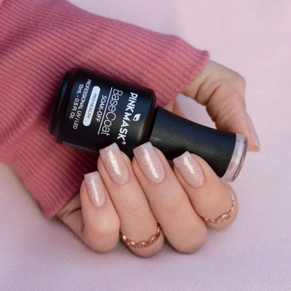 Gel Color - Rubber Base Coat - Sparkly Rose