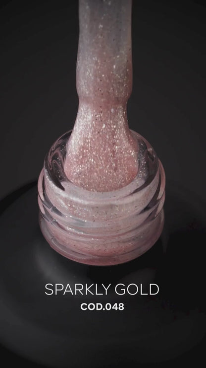 Gel Color - Rubber Base Coat - Sparkly Gold